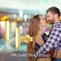 wholesale 14K Gold Minimalist Bar Stud Earrings 9.4mm Elegant Feminine Jewelry Gift for Women-0-5
