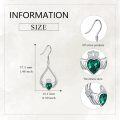 wholesale 925 Sterling Silver Emerald Green CZ Heart & Crown Drop Earrings Celtic Knot Designç±å°å°ç å®åå è³ç¯-0-4
