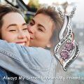 wholesale 925 Sterling Silver Twisted Pendant With Purple Stones-0-36