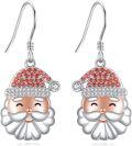 wholesale 925 Sterling Silver Santa Claus Christmas Dangle Earrings Gift for Women-0-0