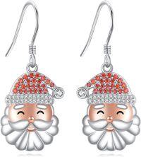 wholesale 925 Sterling Silver Santa Claus Christmas Dangle Earrings Gift for Women-Santa Claus Earrings