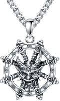 wholesale 925 Sterling Silver Demon Head Pendant Necklace with 3D Design and Chain for Men Women-0-0