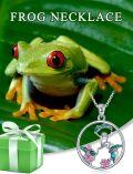 wholesale 925 Sterling Silver Frog with Lily Pad and Umbrella Charm Pendant Necklace for Women Girls-0-5