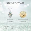 wholesale 925 Sterling Silver Abalone Shell Hamsa Hand with Star of David and Evil Eye Pendant Lucky Charm Necklace for Women & Men-0-4