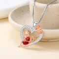wholesale  Sterling Silver Zircon Butterfly Heart Necklace for Women Birthday Gift -0-1