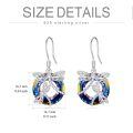 TOUPOP Sterling Silver Crystal Dragonfly Circle Dangle Drop Earrings-0-4