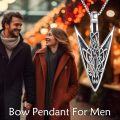 wholesale 925 Sterling Silver Celtic Knot Arrowhead Pendant Necklace Norse Viking Jewelry for Men Women Boys Girls Gifts-0-3
