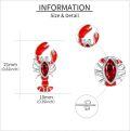 wholesale 925 Sterling Silver Red Enamel Crab Stud Earrings with Crystal Accents-0-4