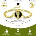 wholesale Gold Chain 925 Sterling Silver Saint Benedict Prayer Charm Bracelet-0-2