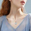wholesale 925 Sterling Silver Teardrop Moonstone Mountain Range Pendant Necklace with Gold Sun Charm for Nature Lovers-0-1