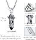 wholesale 925 Sterling Silver St Michael's Angel Protect Us Charm Necklace for Men & Women - Black Onyx Stone Pendent (24 + 3)-0-4