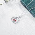 wholesale 925 Sterling Silver I Don't Care Heart-Shaped Red Enamel Mushroom Frog Pendant Necklace for Women Girls Gifts-0-3