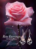 wholesale 925 Sterling Silver Pink Lily of the Valley Drop Earrings-0-52