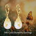 wholesale 14K Gold Crystal Dangle Drop Earrings Birthstone Jewelry Gift for Her-0-2