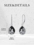 wholesale 925 Sterling Silver Black Onyx Butterfly Filigree Teardrop Dangle Earrings-0-4