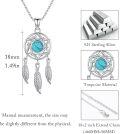 wholesale 925 Sterling Silver Turquoise Stone Dreamcatcher Pendant Necklaces Feathers Bohemian Gifts for Her-0-5