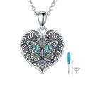 wholesale 925 Sterling Silver Heart-Shaped Butterfly Pet Urn Keepsake Memorial Locket Necklace for Ashes - 3D Engraved Design (Dog/Rabbit)-0-0