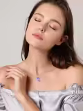 TOUPOP 18K Gold Plated Zircon Necklace I Love You Rose Heart Jewelry Gifts For Women-0-1