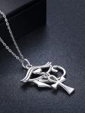wholesale 925 Sterling Silver Black Ankh Eye Of Horus Pendant Necklace-0-2
