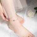 wholesale 925 Sterling Silver Crystal Moon Star Heart Adjustable Ankle Anklet-0-1