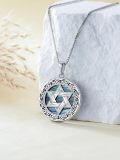 wholesale 925 Sterling Silver Celtic Knot Pentacle Necklace Wholesale With Mother Of Pearl Inlay-0-3