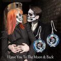 TOUPOP Sterling Silver Crystal Nightmare Jack Sally Skellington Skull Earrings-0-2