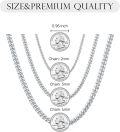 wholesale Sterling Silver Cuban Chain Necklace for Men Women 2 0mm 4 0mm 16 26 (Gift Included)-0-11