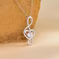 TOUPOP Sterling Silver Birthstone Music Note Necklace Fine Jewelry Gift-0-4