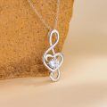TOUPOP Sterling Silver Birthstone Music Note Necklace Fine Jewelry Gift-0-4