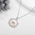 wholesale 925 Sterling Silver Hedgehog Flower Circle Pendant Necklace for Women Girls Gifts-0-3