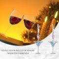 wholesale 925 Sterling Silver & 5A Zircon Red Wine Glass Gemstone Earrings, Elegant Gift for Women-0-4