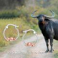 wholesale 925 Sterling Silver Cow Hoop Earrings - Adorable Animal  for Her-0-5