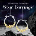 wholesale 925 Sterling Silver & Gold Plated Stars Huggie Hoop Earrings for Women-0-4