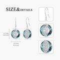 wholesale 925 Sterling Silver Peacock Feather Blue Crystal Drop Earrings-0-3