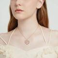 wholesale 18K Rose Gold Plated Sterling Silver 0.5ct VVS1 Moissanite Heart Necklace Engraved I Love You Forever for Women-0-2