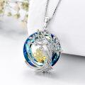 wholesale Bee Necklace 925 Sterling Silver Honeycomb Tree Of Life Necklace With Blue Crystal Bee Jewelry Gifts For Women -0-4