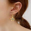 wholesale 925 Sterling Silver Abalone Shell Turtle Dangle Earrings, Hypoallergenic Gift for Women-0-2