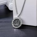 wholesale 925 Sterling Silver Gold-Plated Allah Arabic Pendant - Islamic Jewelry Necklace for Men Women Boys Girls Kids Gift 47mm x 38mm -0-1