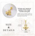 wholesale 14K Gold Queen Bee Pendant Necklace with Crystal Crown and Honeycomb Design for Women's s-0-4