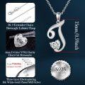 wholesale 925 Sterling Silver & Moissanite A-Z Initial Necklace for Women, Heart Letter Pendant, Adjustable Chain, Gift Box-0-2
