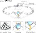 wholesale 925 Sterling Silver Moonstone Bat Charm Bracelet with Gold Accents and Chain Link Design for Women Girls -0-5