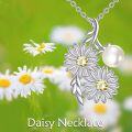 wholesale 925 Sterling Silver & Pearl Daisy Necklace for Women – Elegant Spring Floral Jewelry Gift-0-1