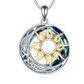 wholesale 925 Sterling Silver Sun Pendant with Blue and White Opals & Labradorite Stone - Gifts for Teenage Girls-0-0