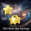 wholesale 925 Sterling Silver Star Shaped Stud Earrings Gold Tone 925 Jewelry for Women-0-2