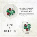 wholesale 925 Sterling Silver Red Enamel Leaf & Ladybugs Pendant Necklace for Women and Girls-0-4
