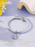 wholesale 925 Sterling Silver Heart Birthstone Charms for Bracelets Jewelry Gifts-0-5