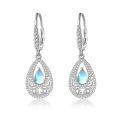 wholesale 925 Sterling Silver Moonstone Drop Earrings Wholesale With White Topaz And Filigree Design-0-0