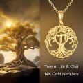 wholesale 14K Gold Tree Of Life Pendant Necklace - Real s For Women-0-5
