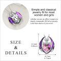 wholesale 925 Sterling Silver Crystal Dragon Necklace with Heart Birthstone Pendant-0-4