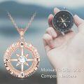 wholesale 925 Sterling Silver Rose Gold Sterling Silver Moissanite Diamond Compass Necklace for Women-0-1